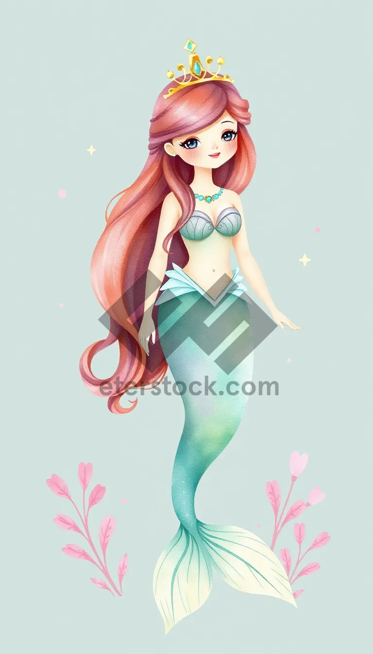Picture of Sweet Cartoon Artwork Portrait with Cute Attributes