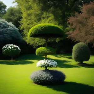 Serene Aquatic Landscape with Duckweed and Trees