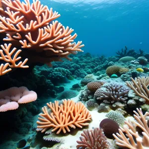 Underwater Coral Reef with Colorful Anemone Fish