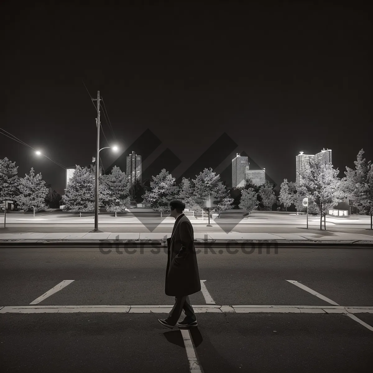 Picture of Urban Skyline Time-Lapse on Asphalt Road