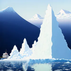 Winter Wonderland: Majestic Glacier in Arctic Landscape