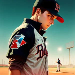 Happy male ballplayer in uniform with helmet.