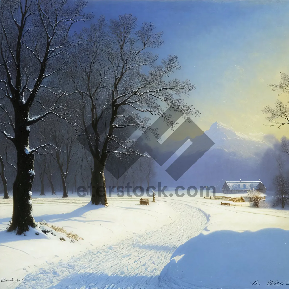 Picture of Winter Wonderland: Snowy Mountain Landscape