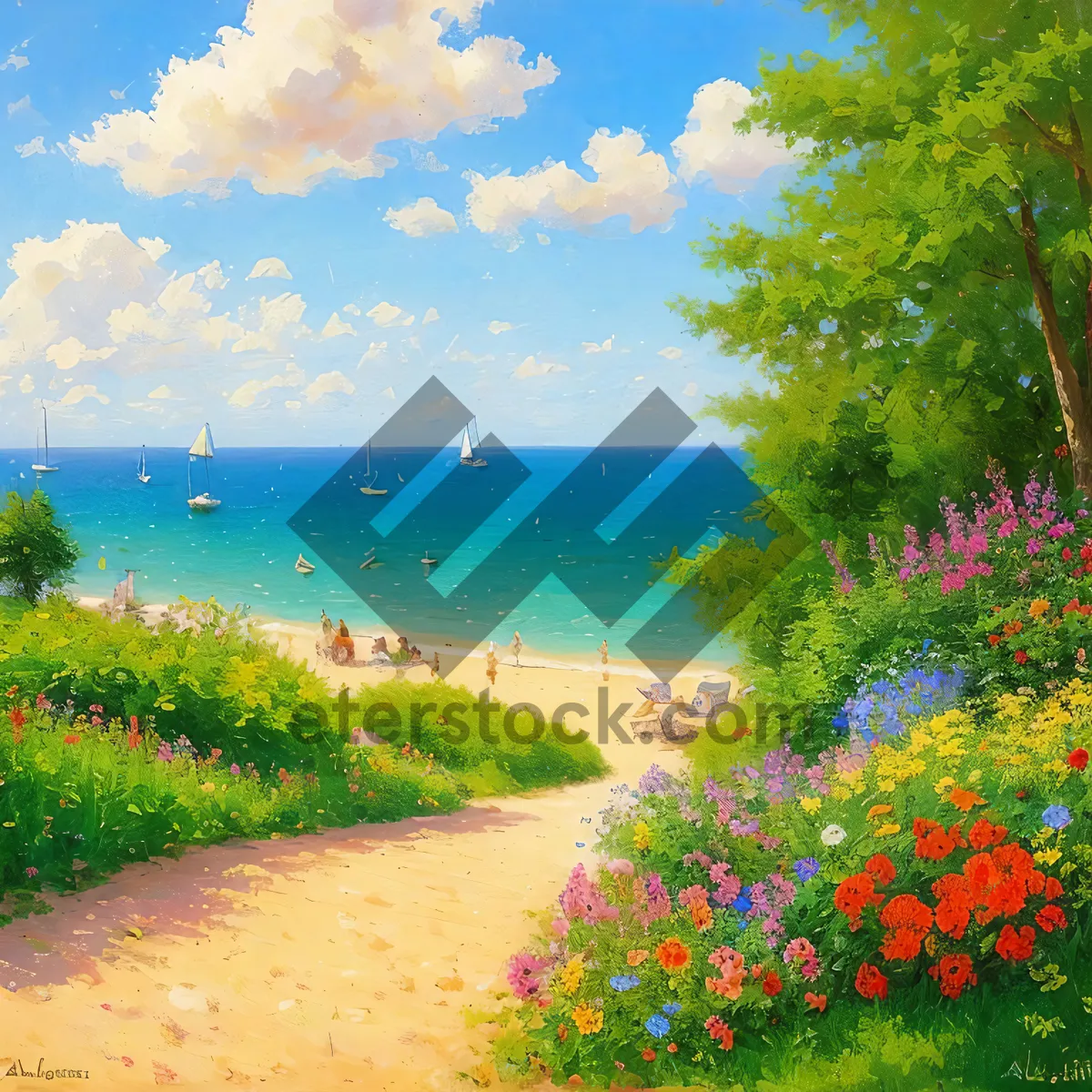 Picture of Serene Autumn Shoreline by the Lake