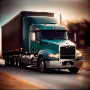 Fast Freight: Speeding Truck on the Highway