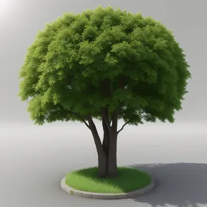 Miniature Evergreen Oak Tree in Natural Environment