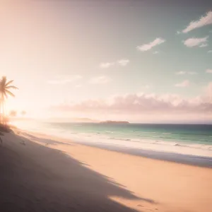 Serene Tropical Beach Sunset