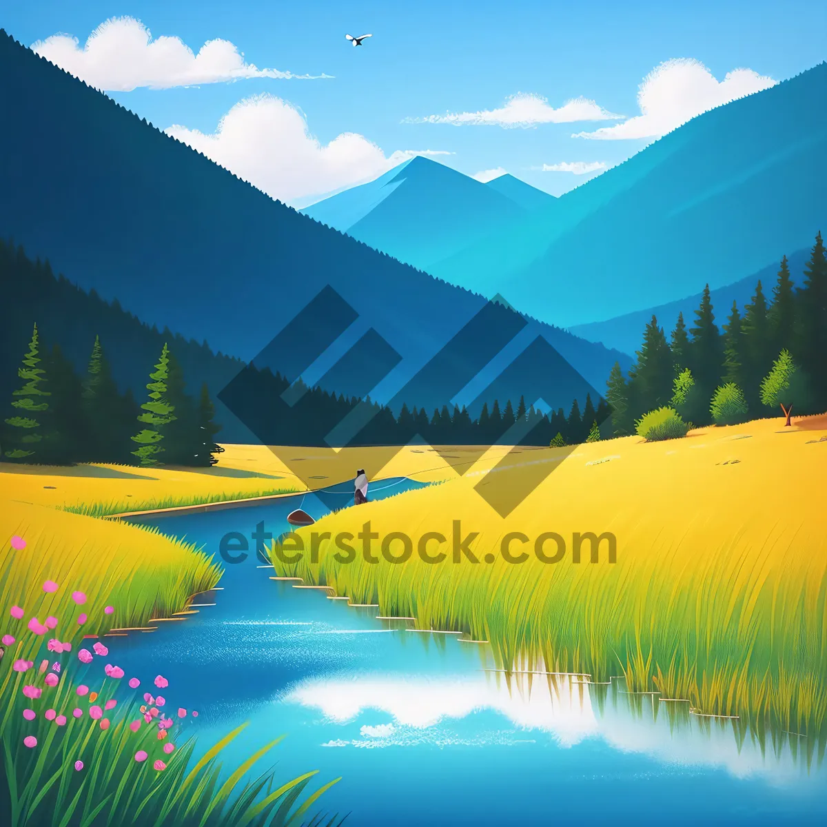 Picture of Serene Lake Landscape with Reflecting Sky