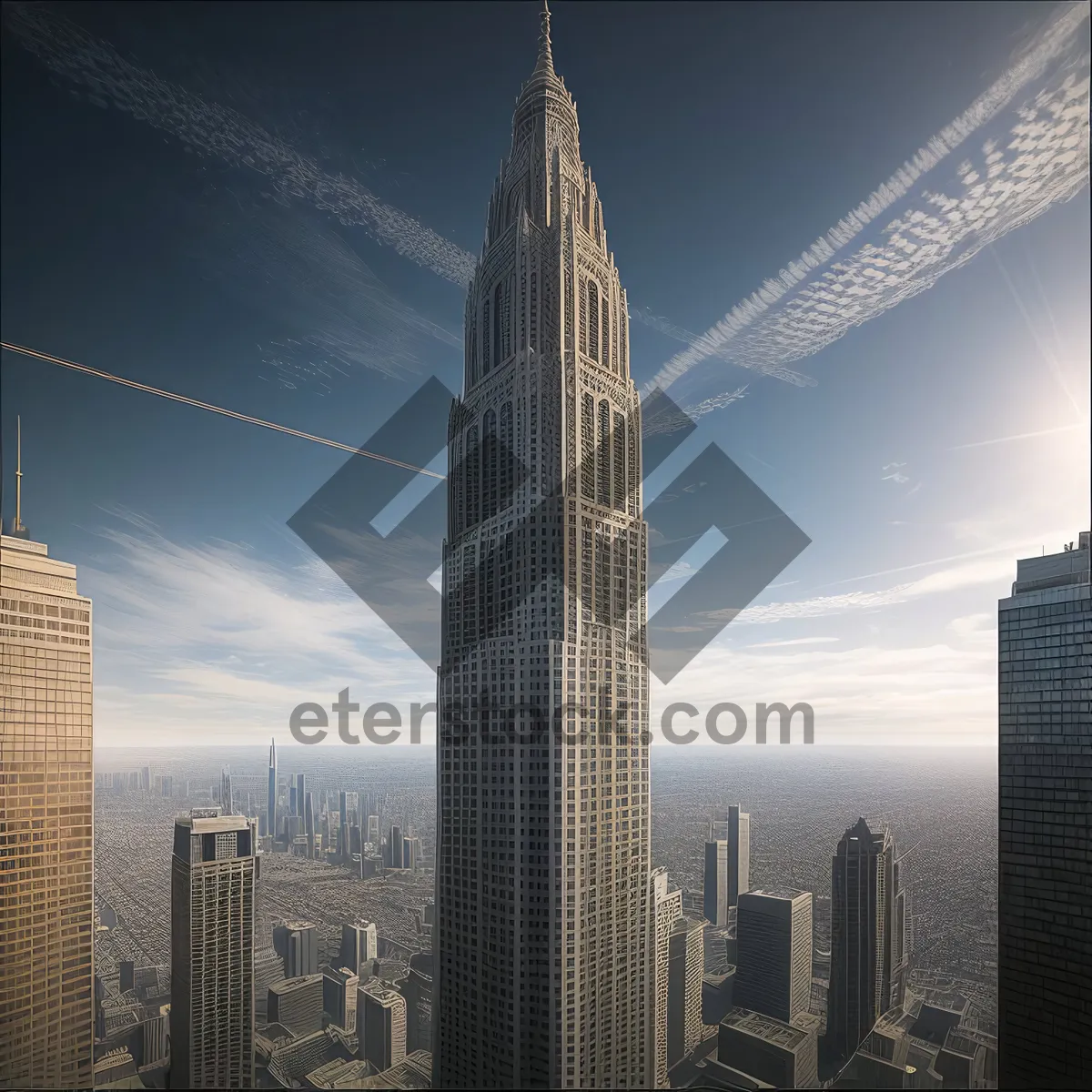 Picture of Modern City Skyline with Towering Skyscrapers