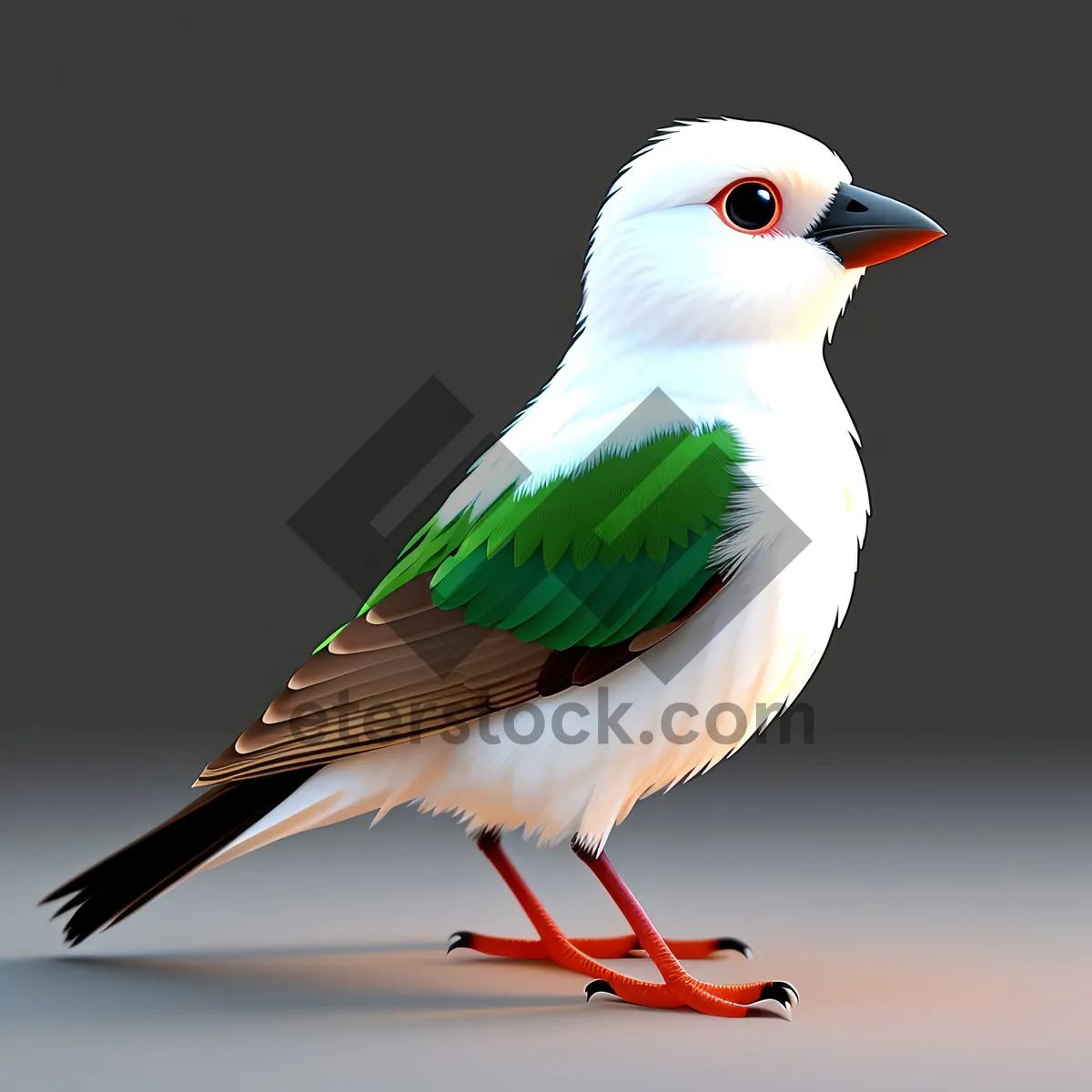 Picture of Adorable Bird with Striking Wing and Beak