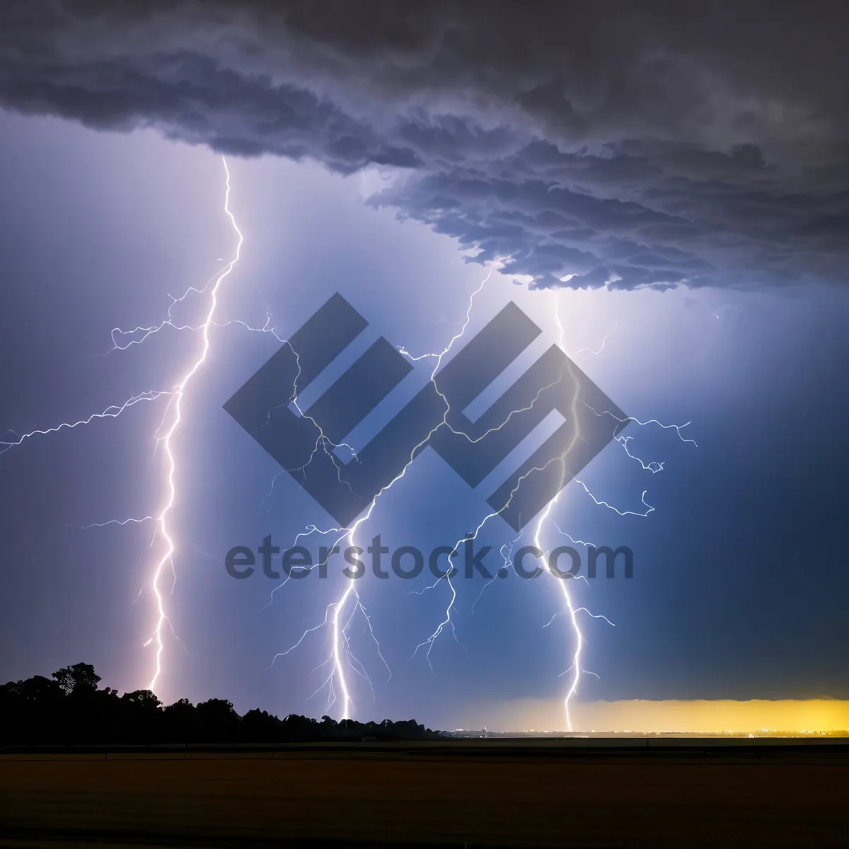 Picture of Electric Storm: Powerful Bolt of Energy in the Night Sky