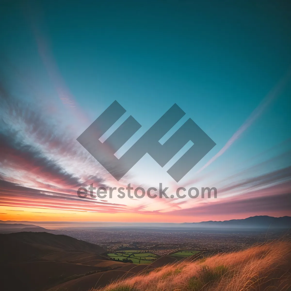 Picture of Vibrant Sunset over Rural Meadow