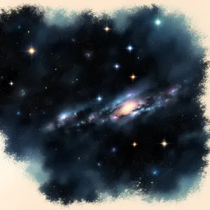 Night Sky - Bright Moon in Cosmic Galaxy