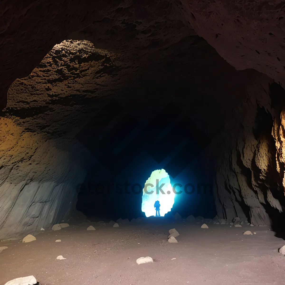 Picture of Sunlit Coastal Cave at Sunset