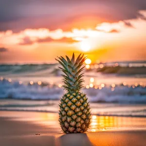 Fresh Tropical Pineapple Slice, Juicy and Colorful