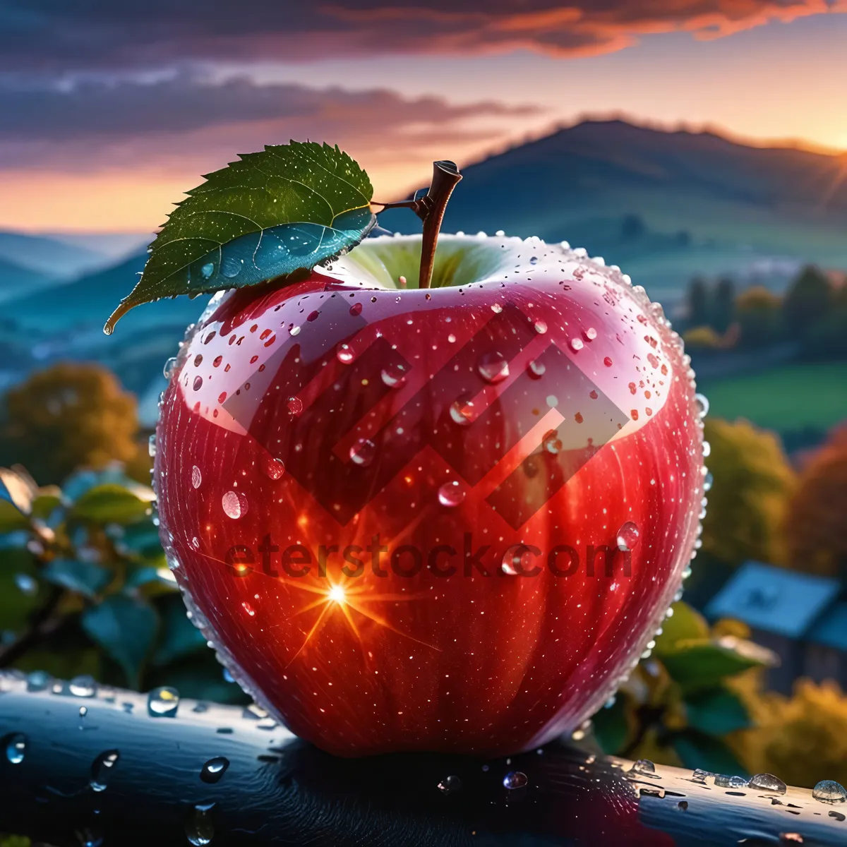 Picture of Fresh and Juicy Red Delicious Apple Image
