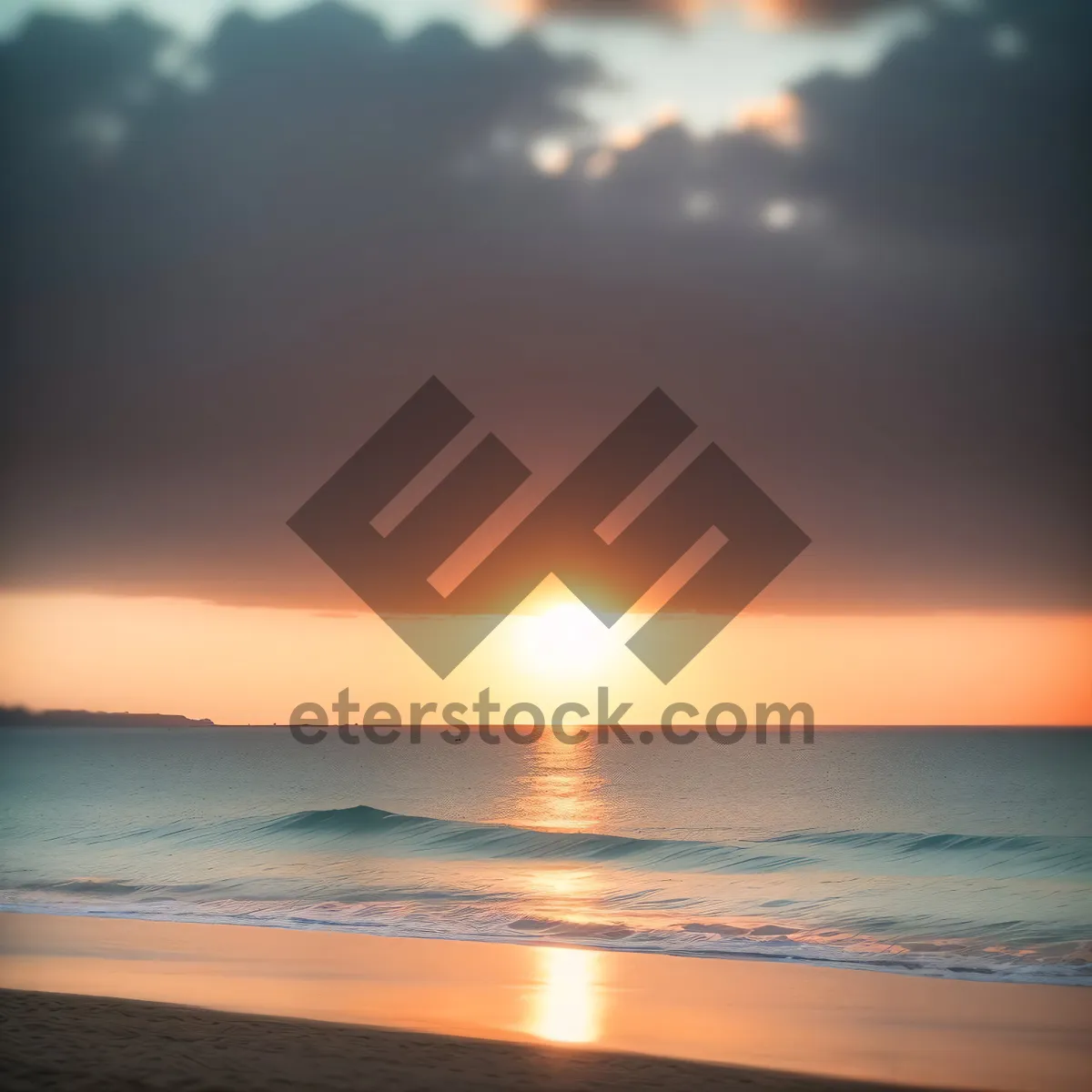 Picture of Golden Sunset over Tropical Beach