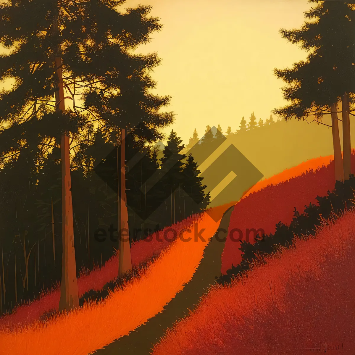 Picture of Twilight Horizon: Mountain Lake Scenery Under Starlit Sky
