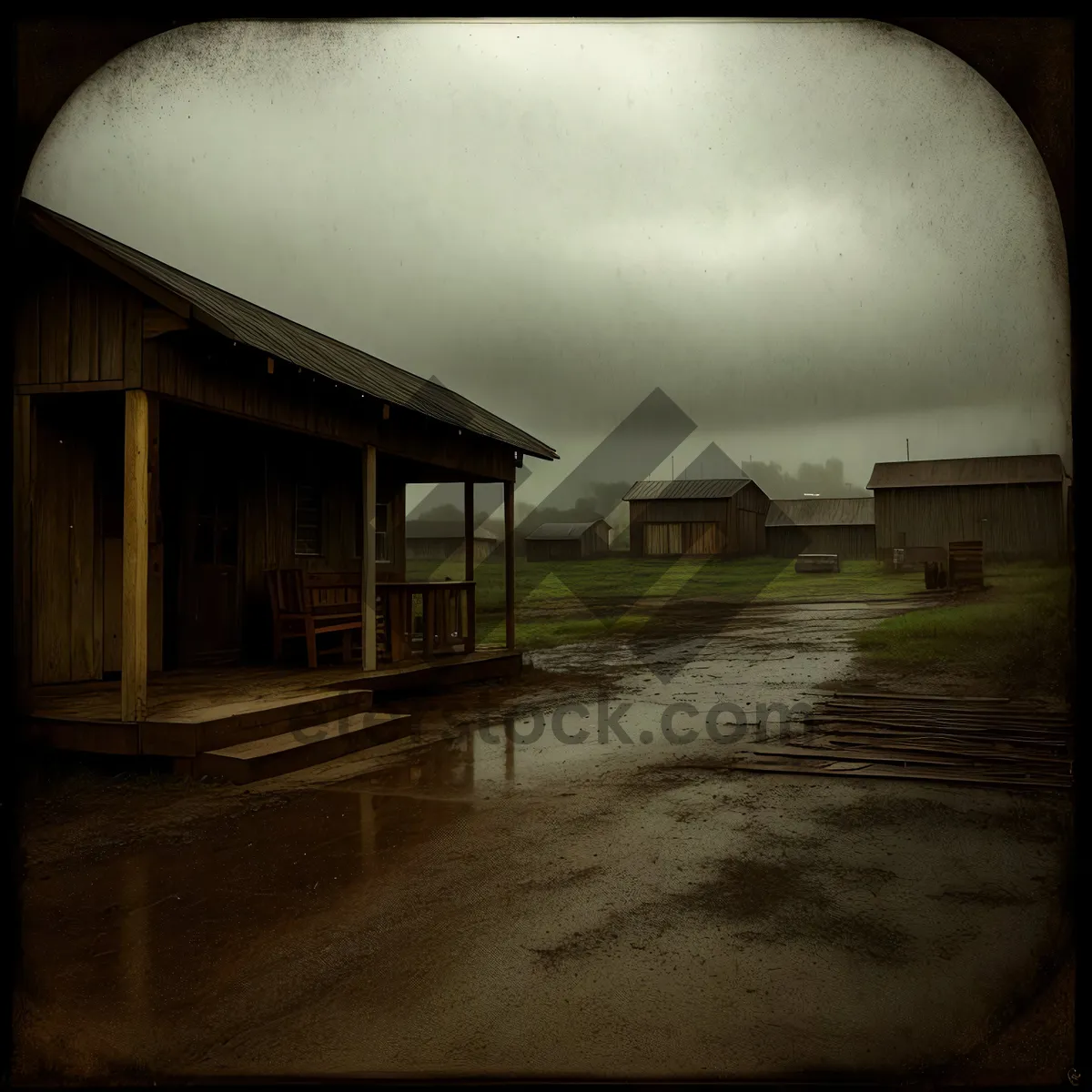 Picture of Architectural Boathouse Structure with Water View