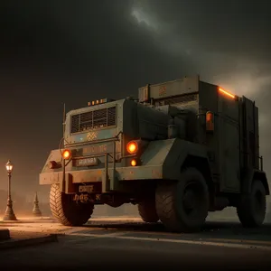 Garbage Truck Transporting Heavy Cargo on Highway