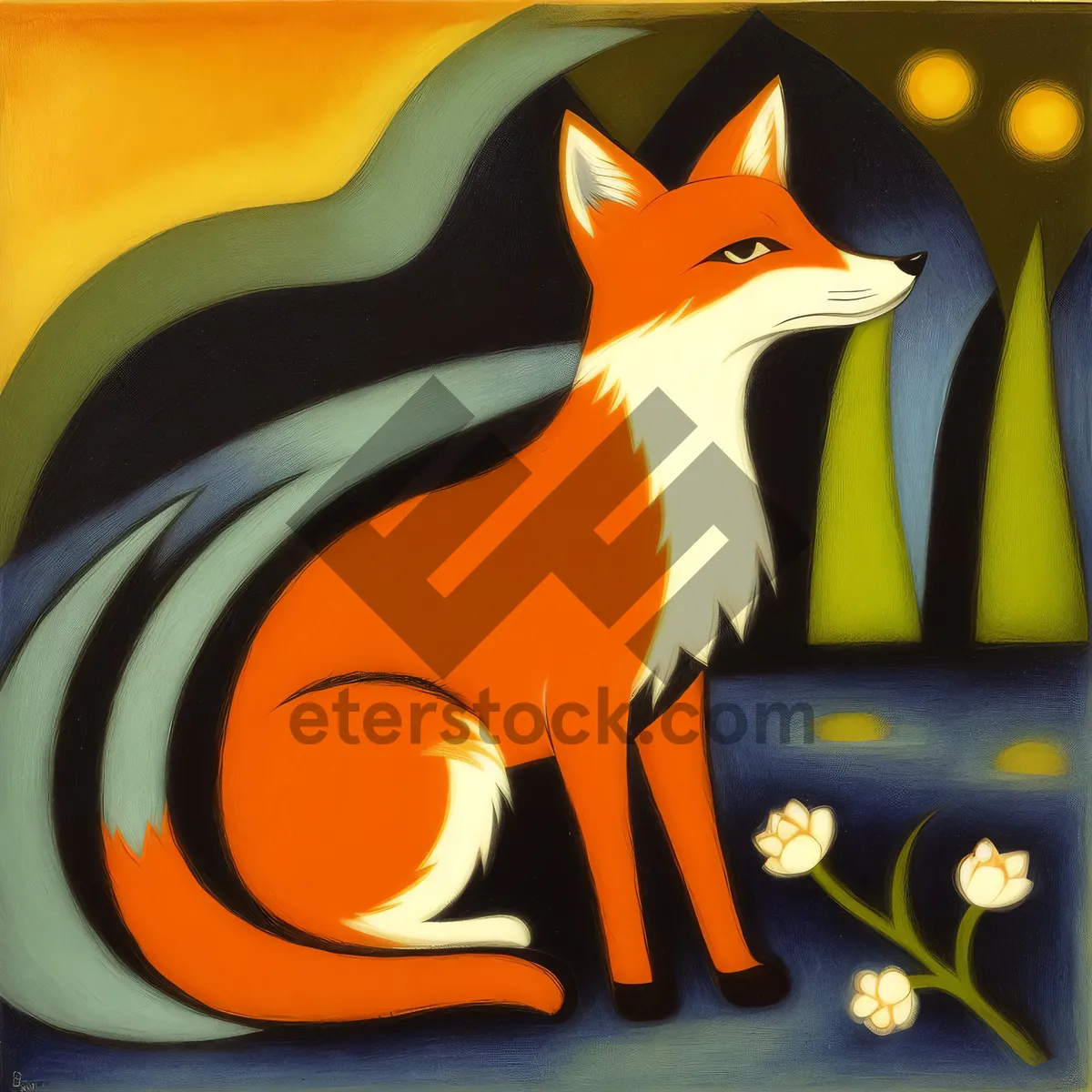 Picture of Colorful Cartoon Animal Art Clipart Image