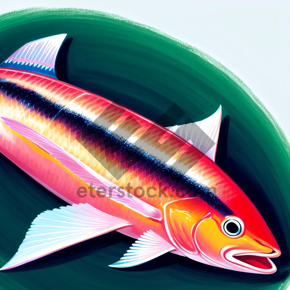 Picture of Colorful Swim: Vibrant Goldfish and Snapper in Seawater