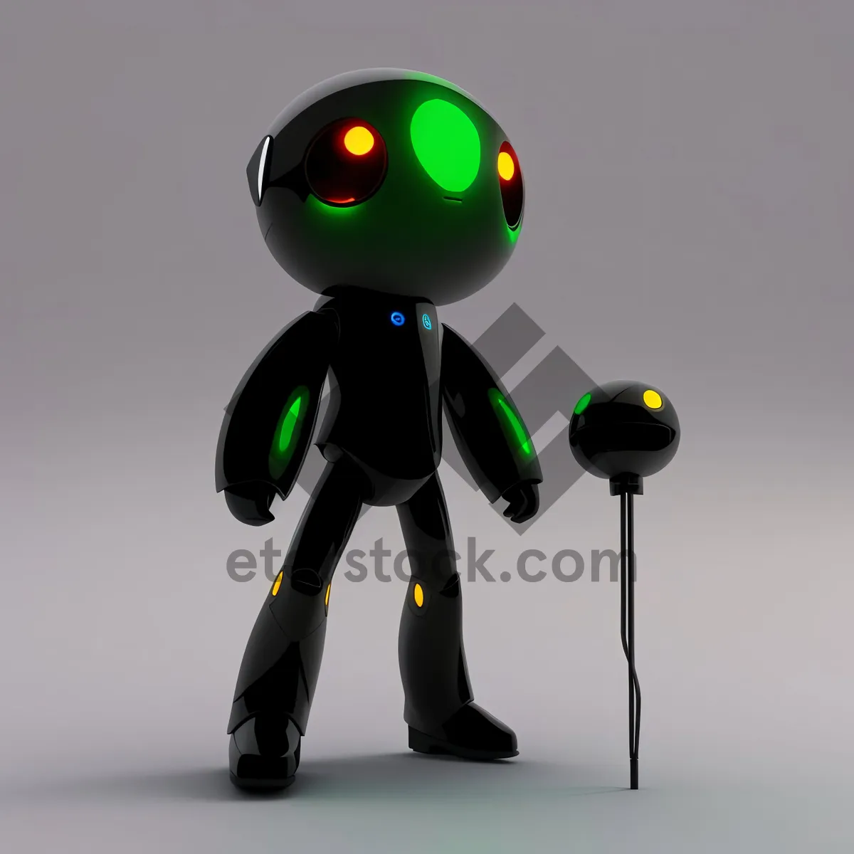 Picture of Cartoon 3D Render of Male Automaton Character