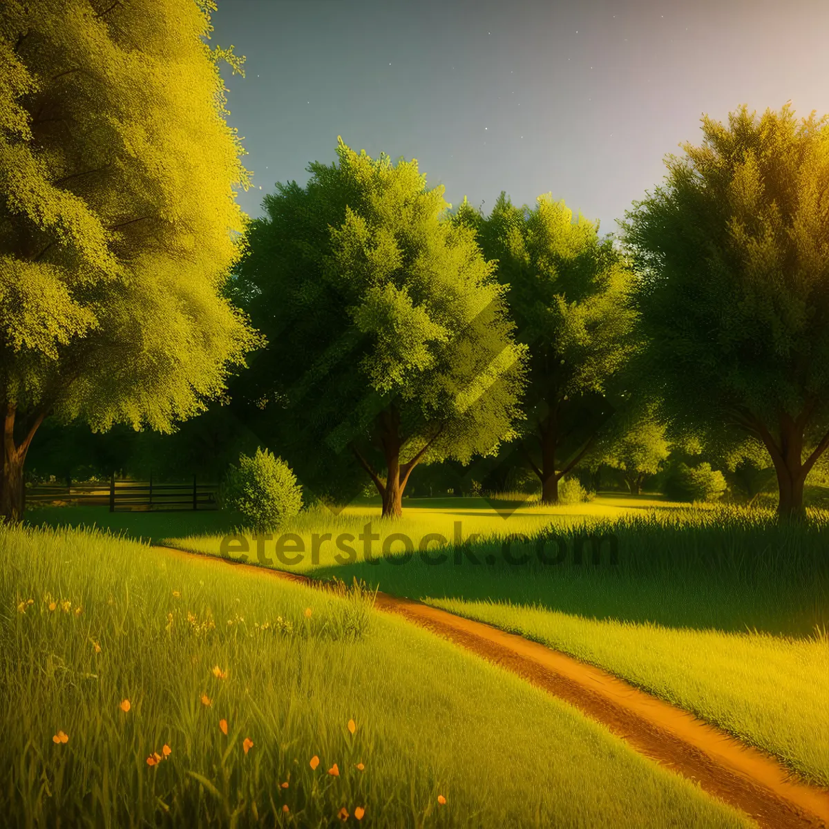 Picture of Golden Fields: Rapeseed Landscape in Rural Countryside