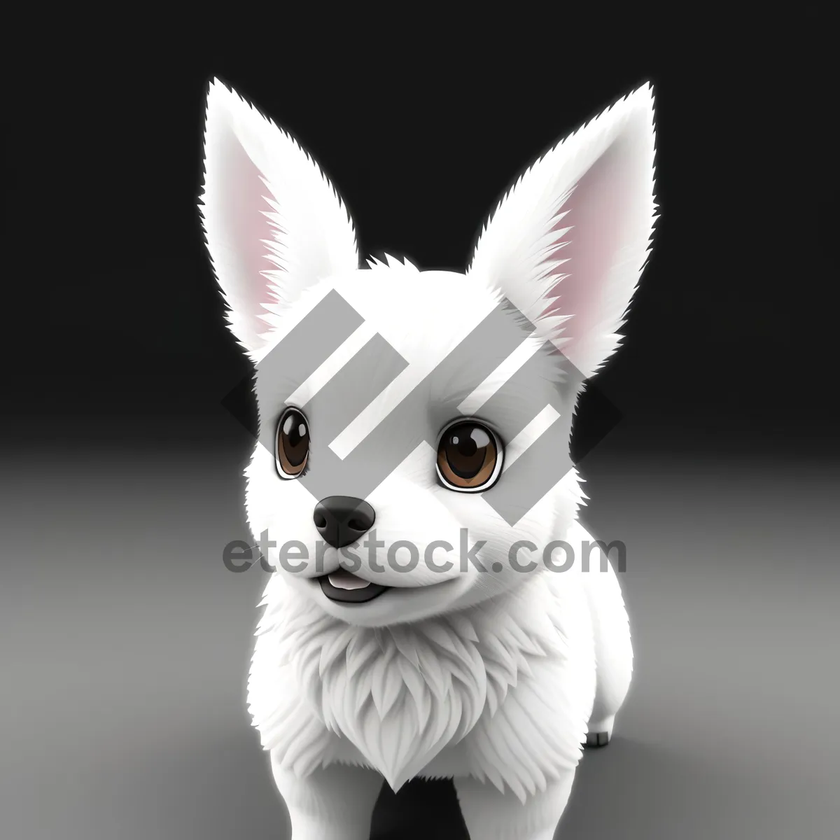 Picture of Fluffy Bunny Ears: Adorable Domestic Feline Kitty Portrait