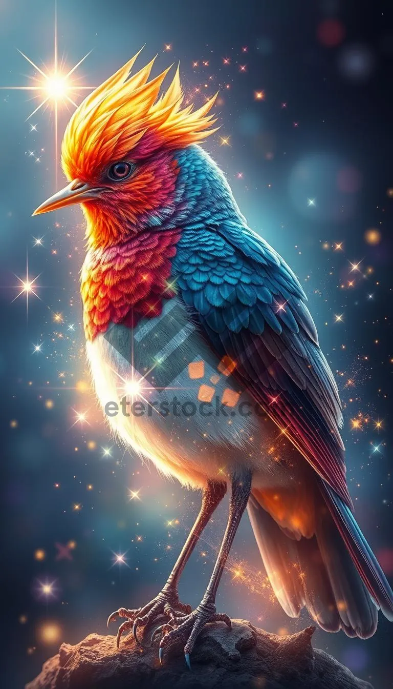 Picture of Starry Night Sky with Bird Silhouette