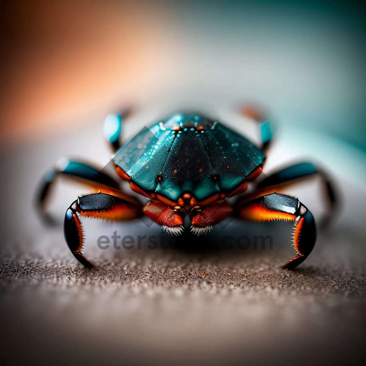 Picture of Vibrant Beetle Close-Up: Bright Black Arthropod Insect