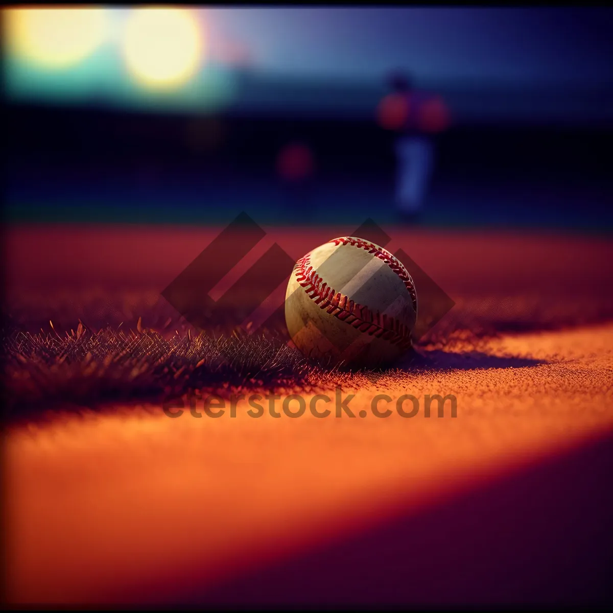 Picture of Baseball Glove and Ball on Grass