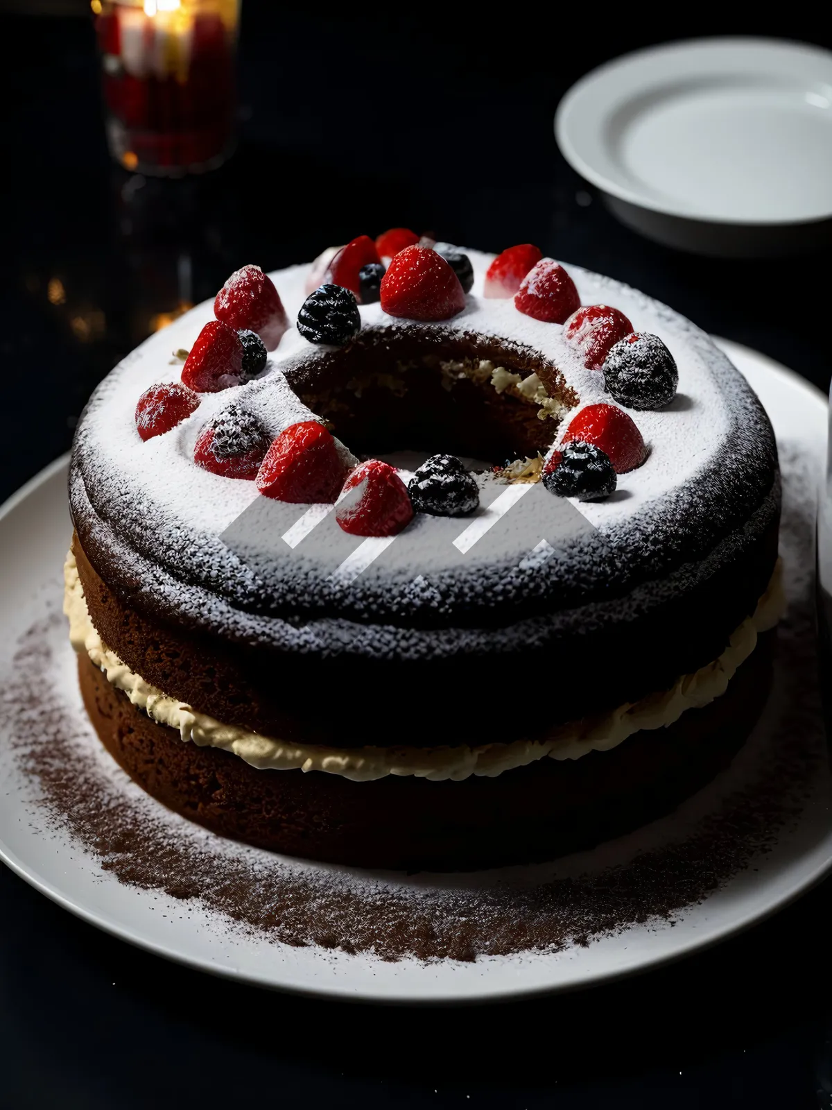 Picture of Delicious Strawberry Cake with Mint