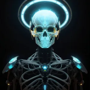 Skeleton wire lamp 3D biology anatomy graphic