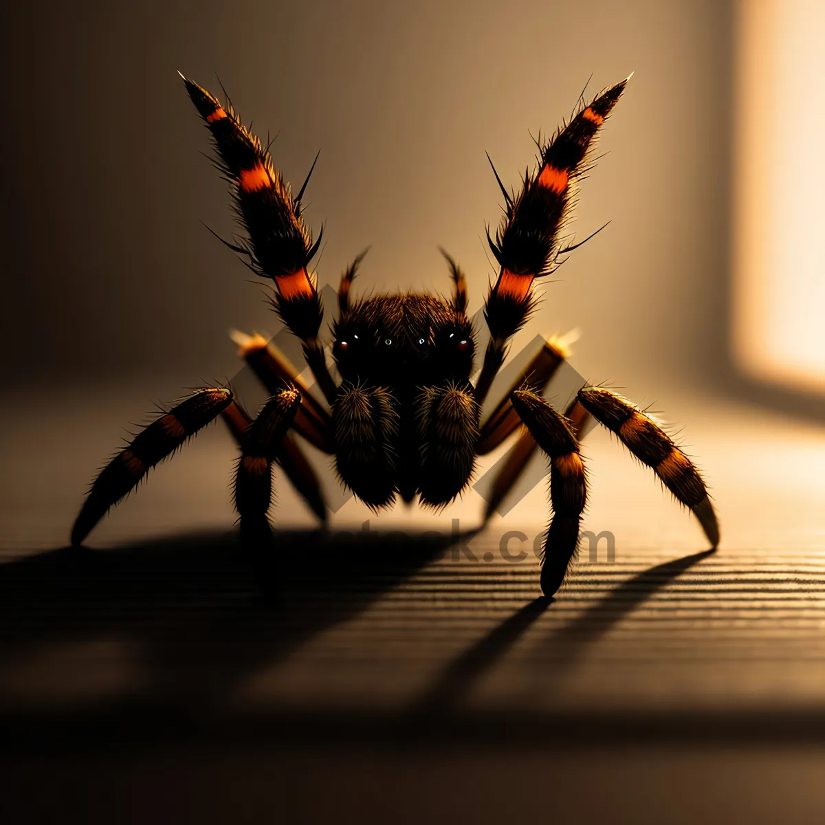 Picture of Close-up of Wild Barn Spider with Black Coloring