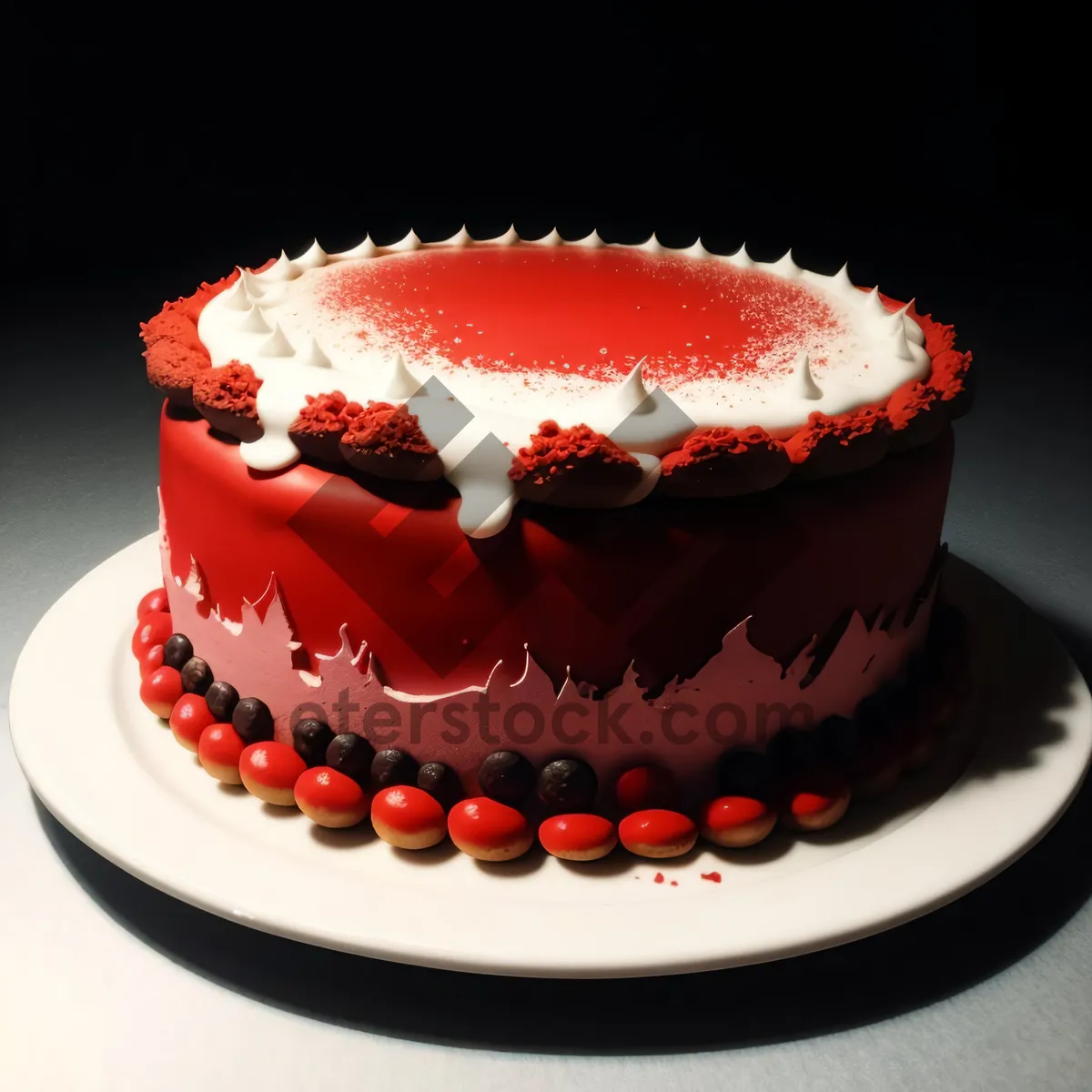 Picture of Sweet fruit plate with gourmet cake and chocolate pastry.