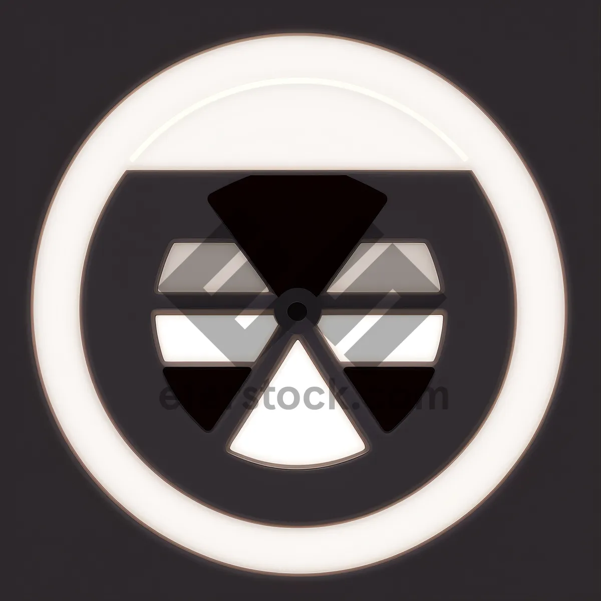 Picture of Round Black Nuclear Button Icon