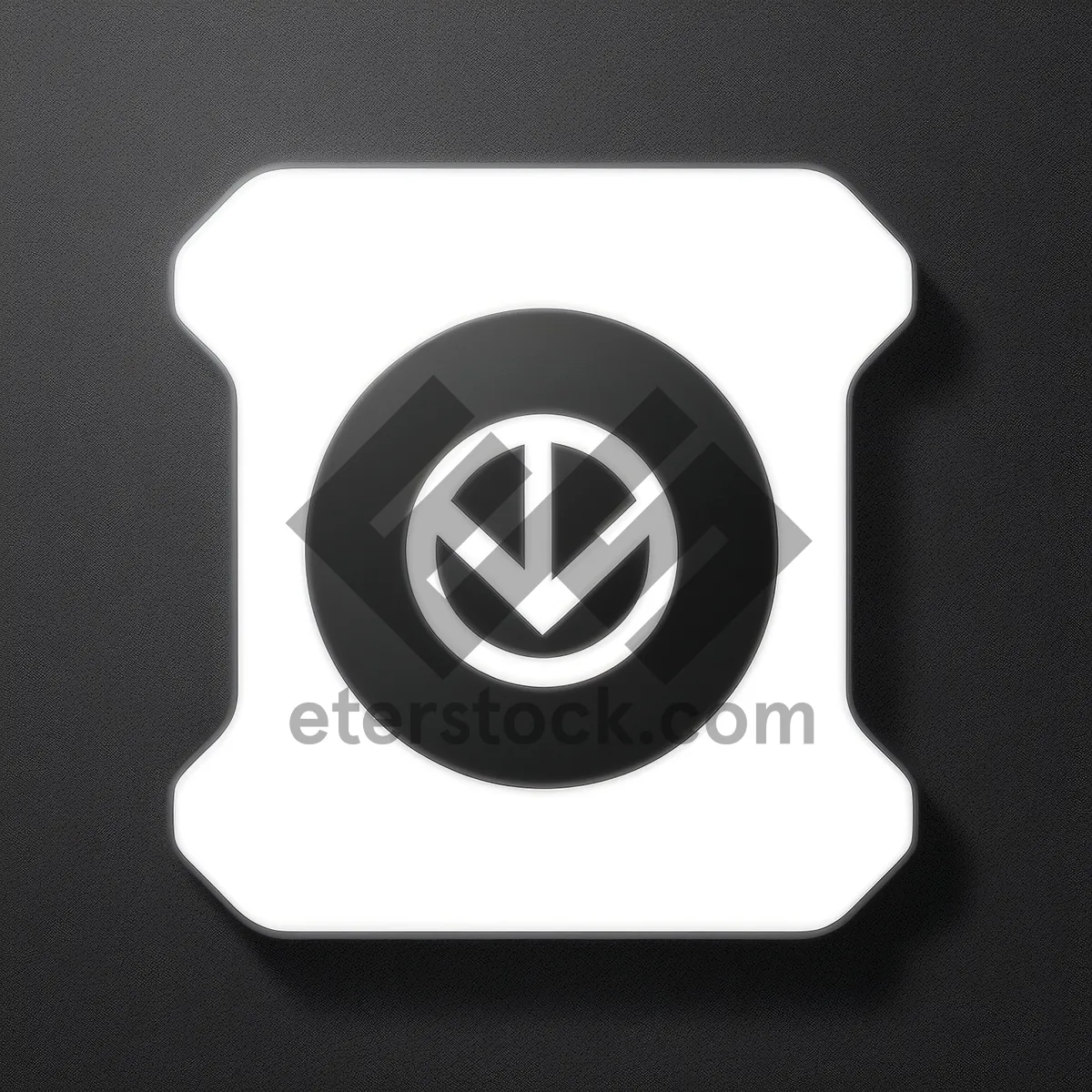 Picture of Modern Black Square Button with Key Symbol