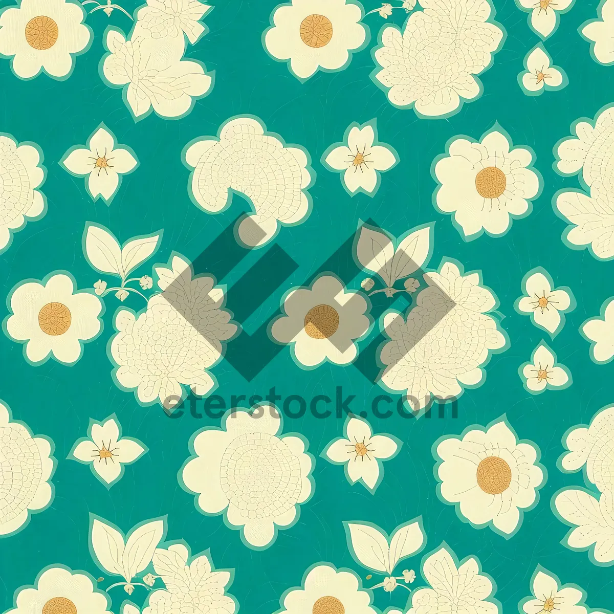 Picture of Vintage floral pattern wallpaper with damask design