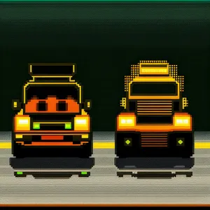 School Bus on Highway: Public Transport & Transportation