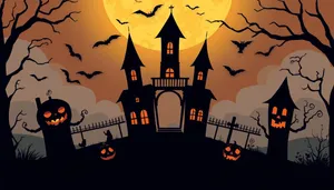 Halloween Night Silhouette Cartoon