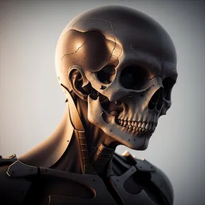 Grim Reaper's Grin: A Spooky Skeleton Sculpture