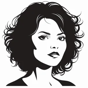 Cartoon black cat with stylish haircut art design.