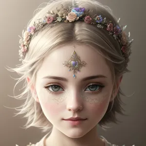 Beautiful Doll with a Sensual Crown and Stunning Makeup