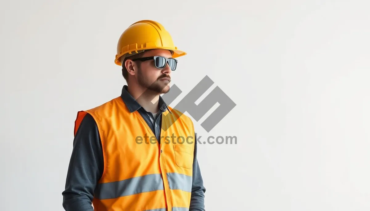 Picture of Professional construction worker wearing hardhat smiling at job site.