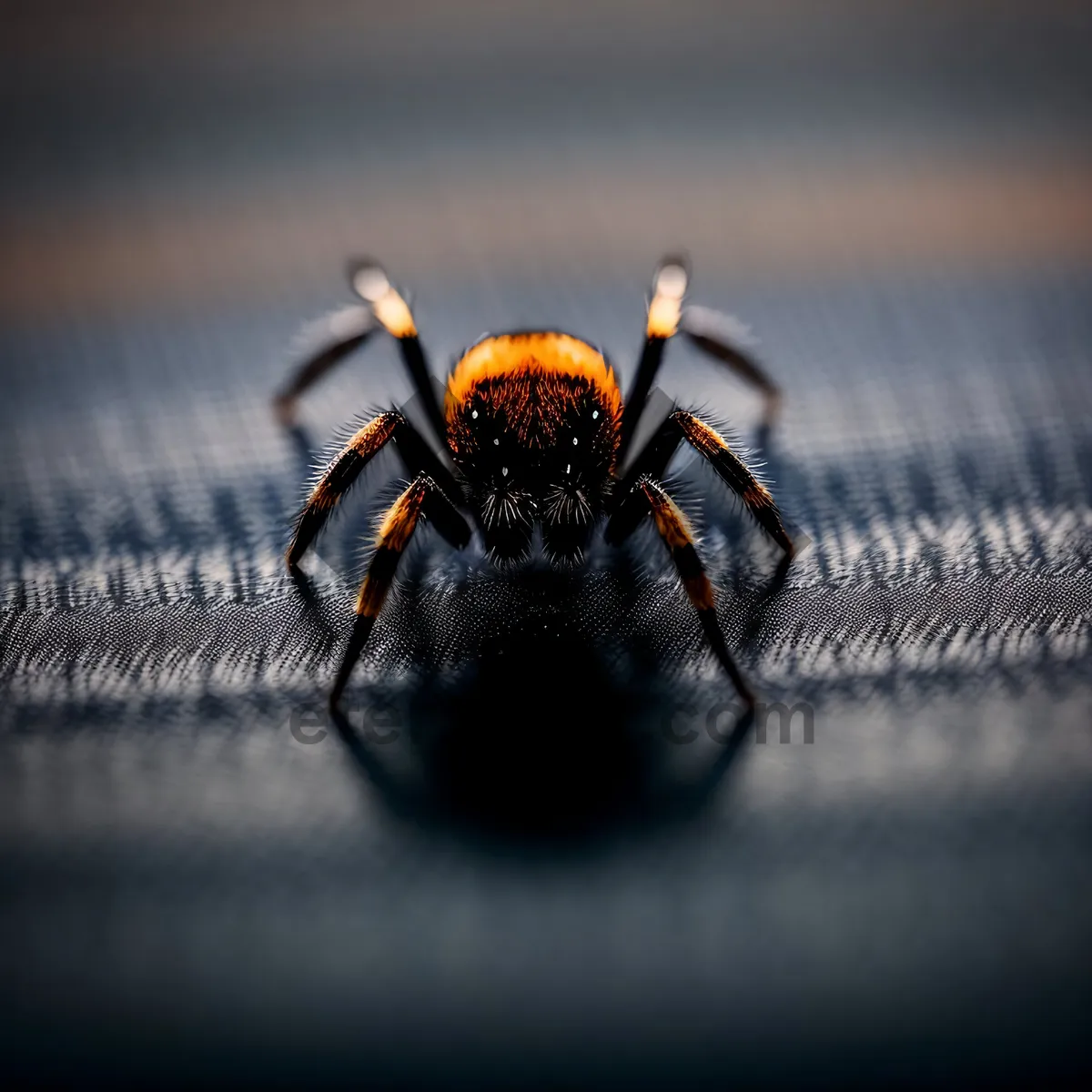 Picture of Spiderweb Silhouette against Yellow Background