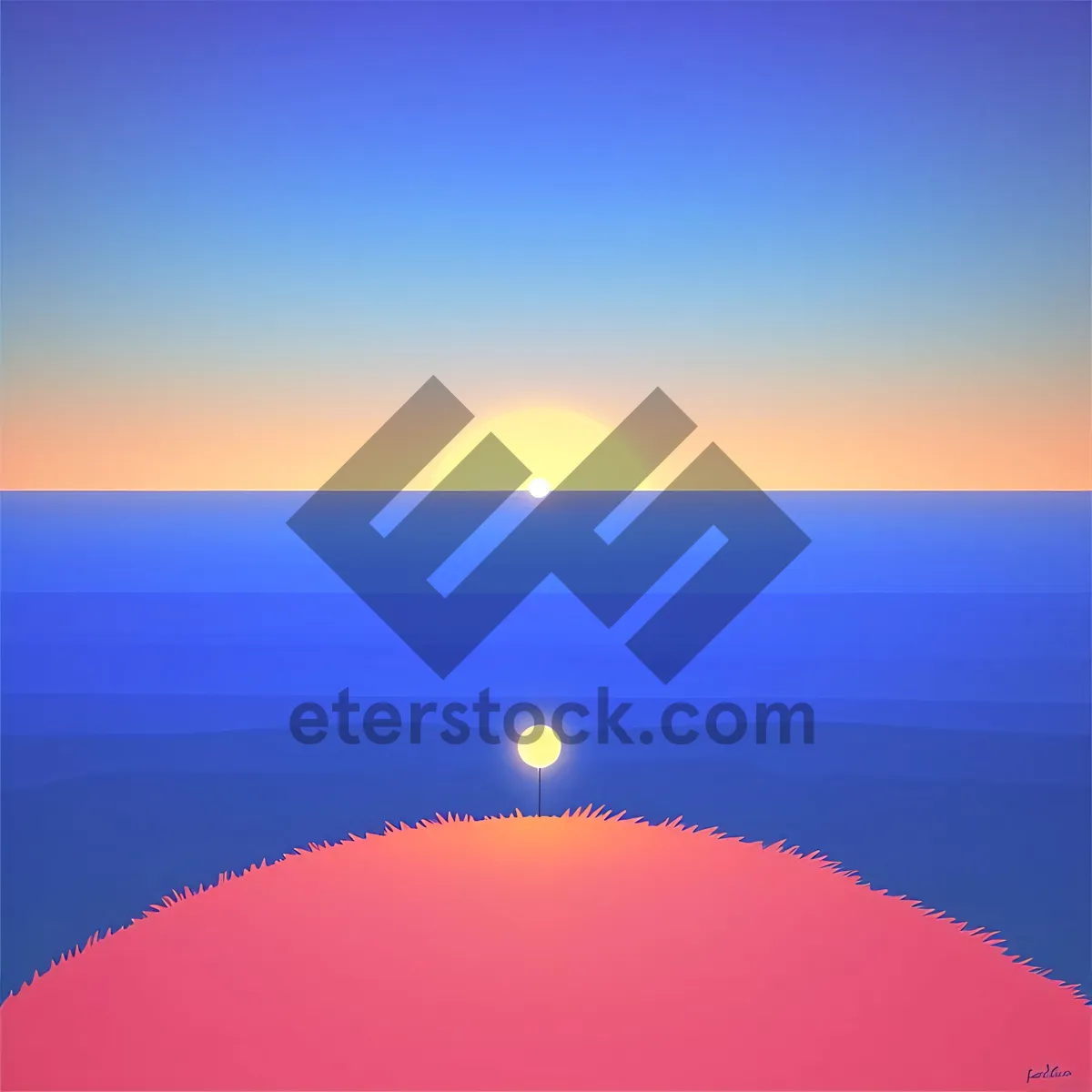 Picture of Golden Horizon: Serene Sunset over the Azure Sea