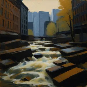 Classroom interior with chairs in a school building.