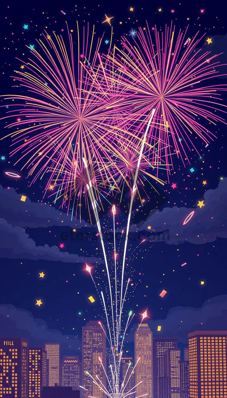 Picture of Firework Display in the Night Sky