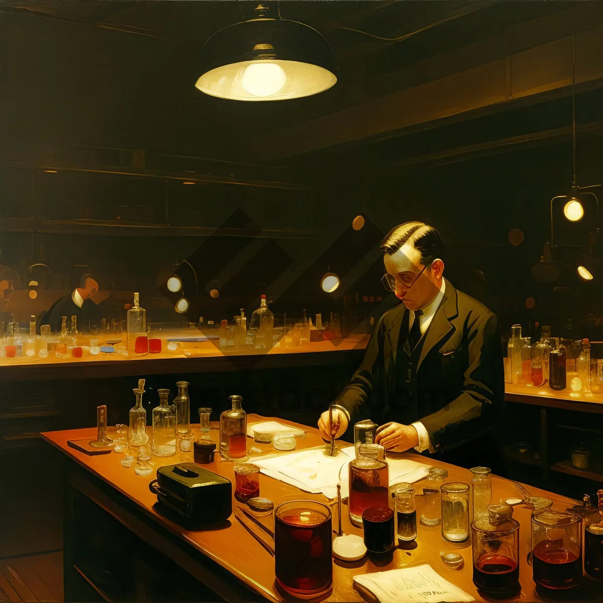 Picture of Professional waiter serving drinks in restaurant